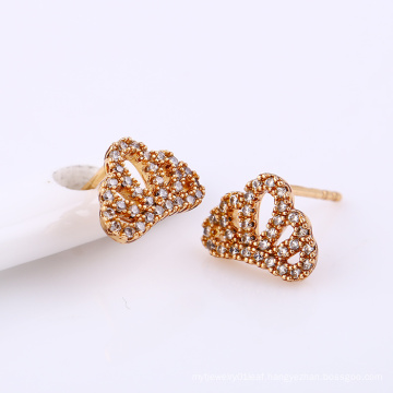 24993-Xuping charming gold plated crown earrings jewellery